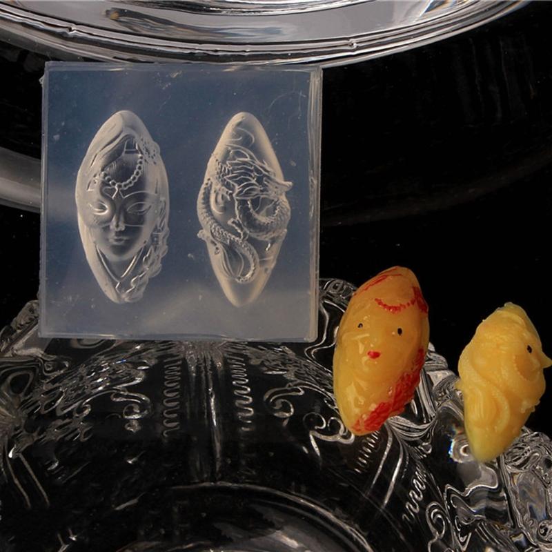 Nail Art Silicone Mold Beautiful 3D Nails Molds Dragon Year Nail Stencils Sculpture Mould Decorations for Manicurists