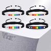 Vnox Rainbow Pride Adjustable Bracelet, Stainless Steel Bar with Zircon, Nylon Woven Bracelet for LGBTQ Gay Lesbian Jewelry Gift