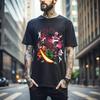 100% Cotton TOPS UNISEX TEES MENS WOMENS Nezuko T-shirt Demon Slayer Kokushibo Kimetsu No Yaiba Tanjiro Shirt 104