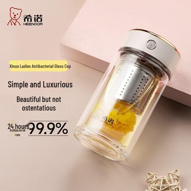 Heenoor Double-Layer Tea Infuser Glass Bottle