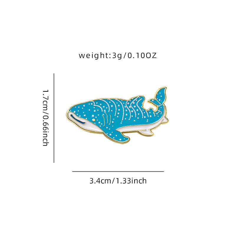 New Whale Shark Enamel Brooches Cute Marine Animal Collar Pins With Free Shipping