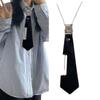 Uniform Black Ties Decorative Metal Chain Collar Japan Seifuku Cosplay Pre-tied Tie Schoolgirl Suit Neckwear