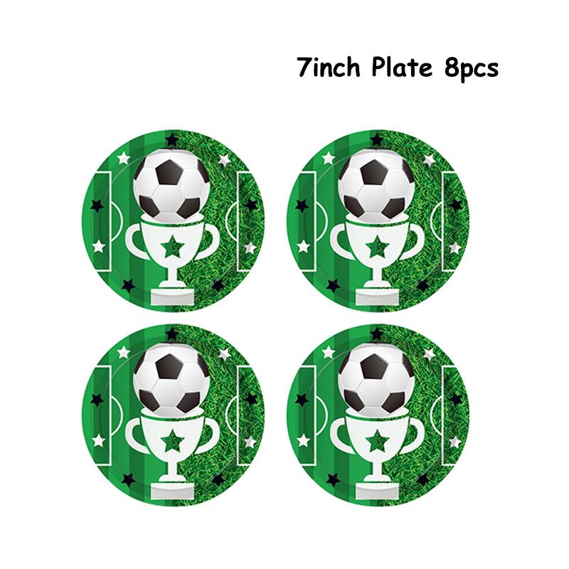 Football Theme Party Disposable Tableware Paper Plates Balloons Flags Birthday Decorate Foil Globos Soccer Sports Party Supplies