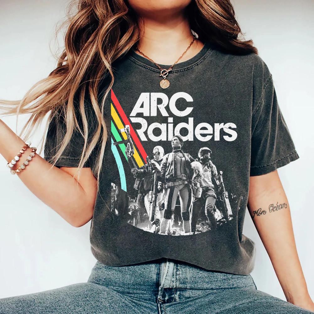 Футболка Arc Raiders Футболка по видеоигре 55ds Графическая одежда Графическая футболка с коротким рукавом Унисекс Футболка 2026 Arc Женская футболка M