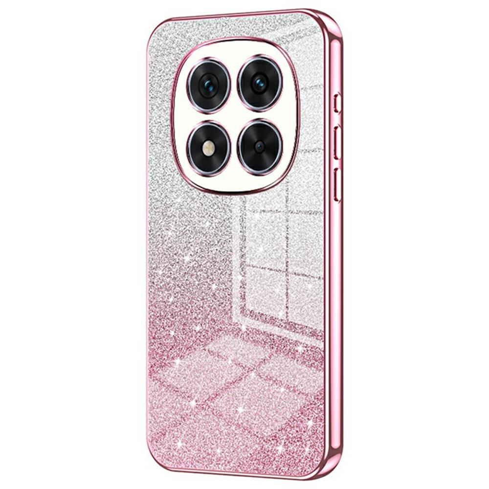 

Чохол для Xiaomi Redmi Note 14 Pro 5G/Poco X7 5G Електролітичне покриття Градієнт Блискітки TPU Чохол для телефону Pink