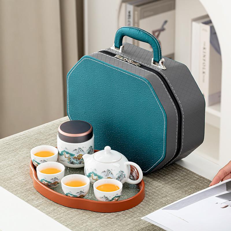 White porcelain Xishi Kung Fu tea set, high-end gifts for customers, company annual meeting activities, ceramic teapot gift box
