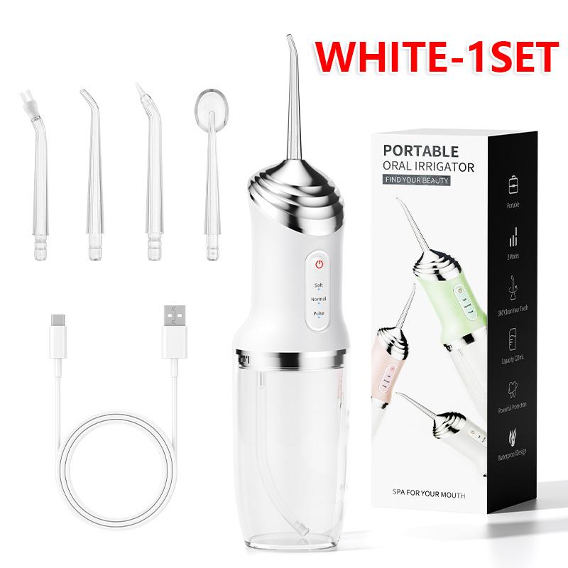 

Dental Water Flosser Portable Oral Irrigator USB Rechargeable 320ml 4 Jet Tips 3 Modes Teeth Cleaner Home Travel
