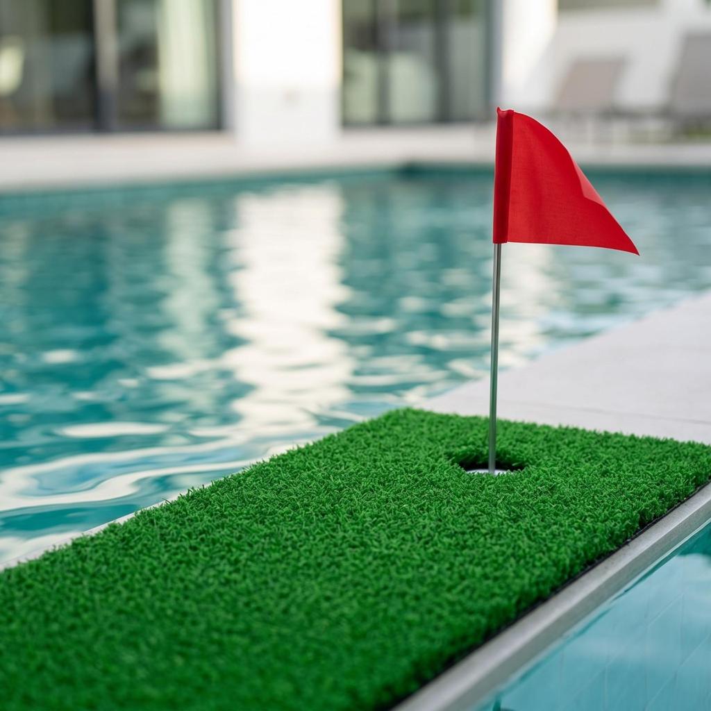 Golfová tréninková podložka s míčky a týčky Kompaktní sportovní potřeby Vnitřní pro bazén