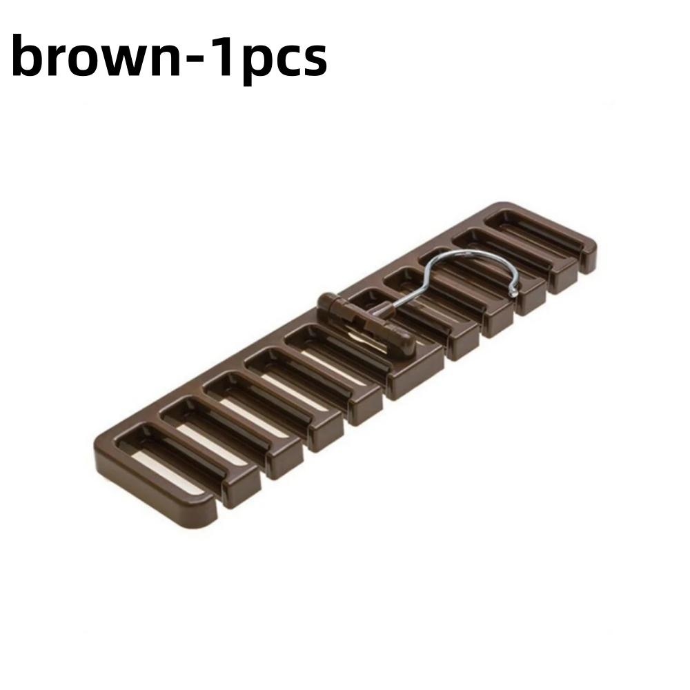 1-1pc Rotating Belt Tie Hanger Space-Saving Wardrobe Belt Organizer Multi-Functional Scarf Holder11 Card Slots Home Storage Tool