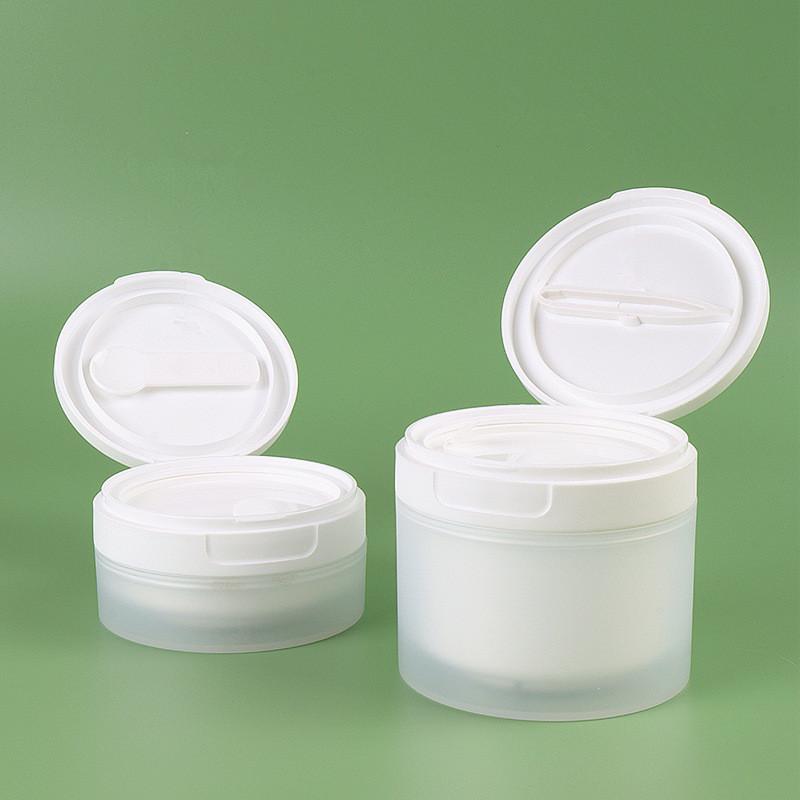50/120G Flip Cover With Spoon Or Tweezers Refillable Bottles Empty Pot Travel Face Cream Lotion Cosmetic Cotton Makeup Jar