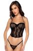 Bustier Et String En Dentelle Noire Mal8879 Blk