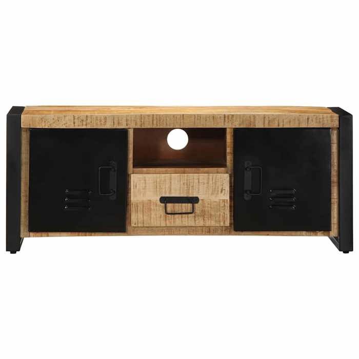 VidaXL Meuble TV 100x30x40 cm bois massif de manguier brut, banc TV, meuble hifi, centre de divertissement, buffet TV, 4013589