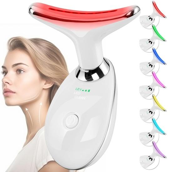 Facial Massager Red-Light-Therapy-for-Face and Neck, Face culpting Wand with 7 Color, Face Tool for Skin Care