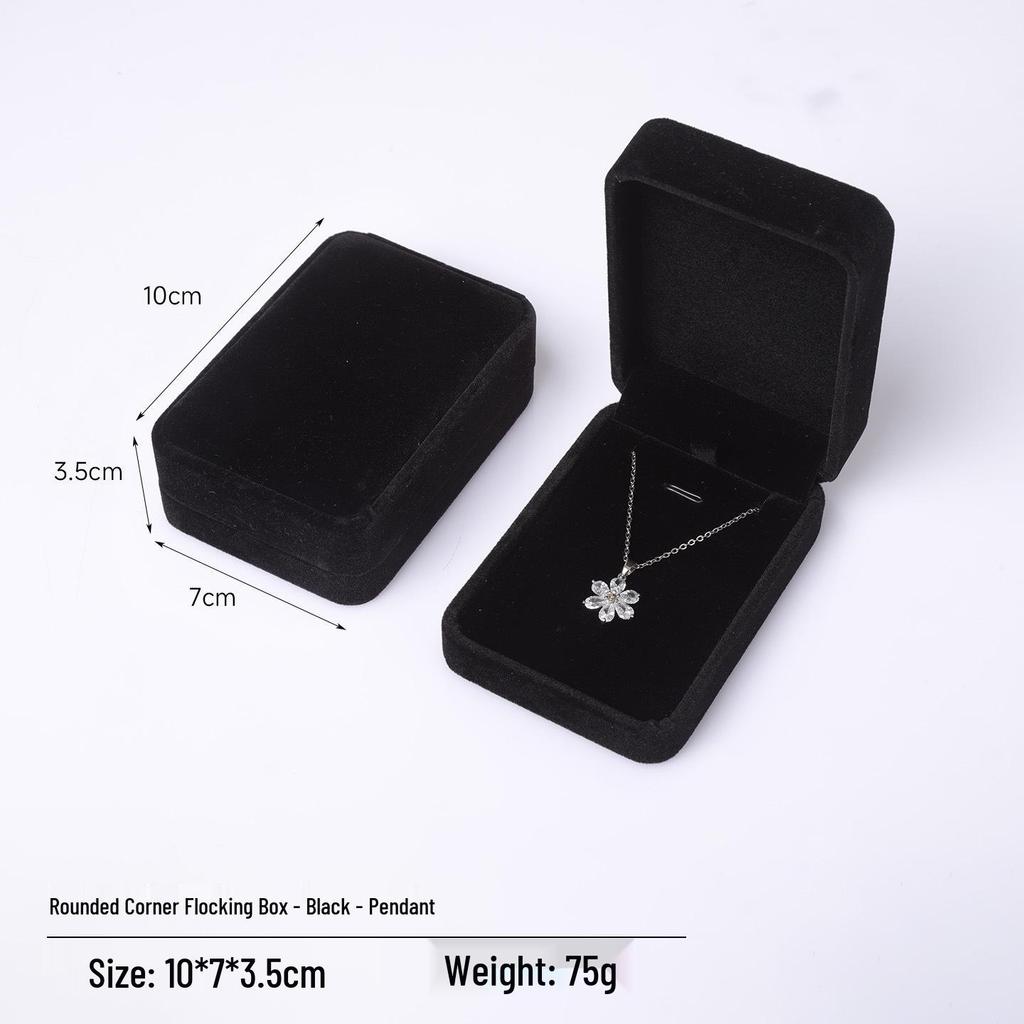 Rounded Corner Plush Jewelry Storage Box for Bracelets, Rings, and Necklaces