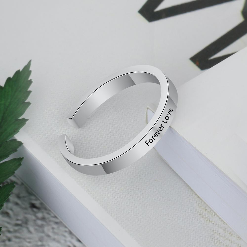 Personalized Finger Ring Stainless Steel Jewelry Adjustable Modish Stylish 3 Women Colors Rings Custom Name Charm Anniversary Bridal Wedding Occasion