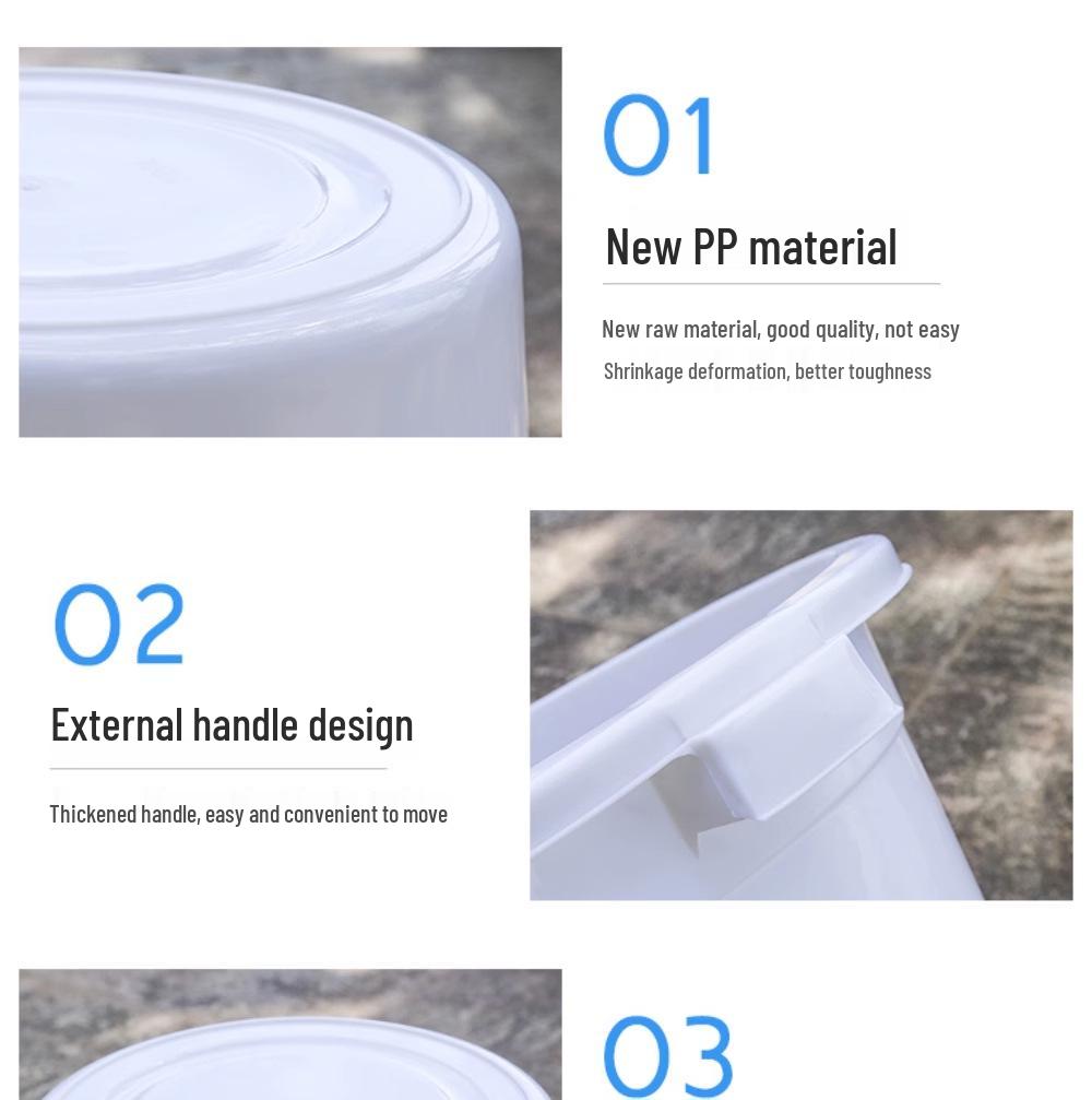 Durable Round Plastic Bucket with Lid for Household Water Storage, Large & Extra-Large Capacity