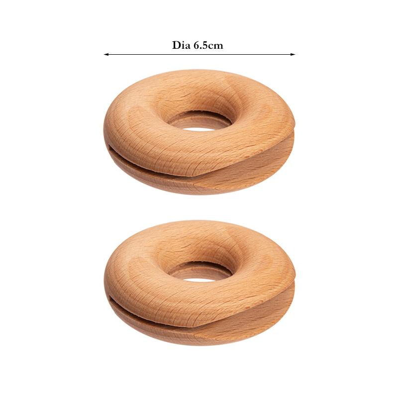 2Pcs Wood Bag Clips Bag Sealer Nordic Doughnut Shape Snacks Food Clip Wooden Storage Organization Sealing Clips Kitchen Gadgets