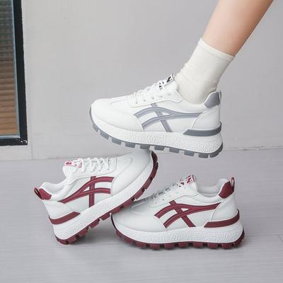 Fashion Thick-soled Sneakers for Women 2025 Spring and Autumn New Women Shoes Versatile Fashion Casual White Shoes