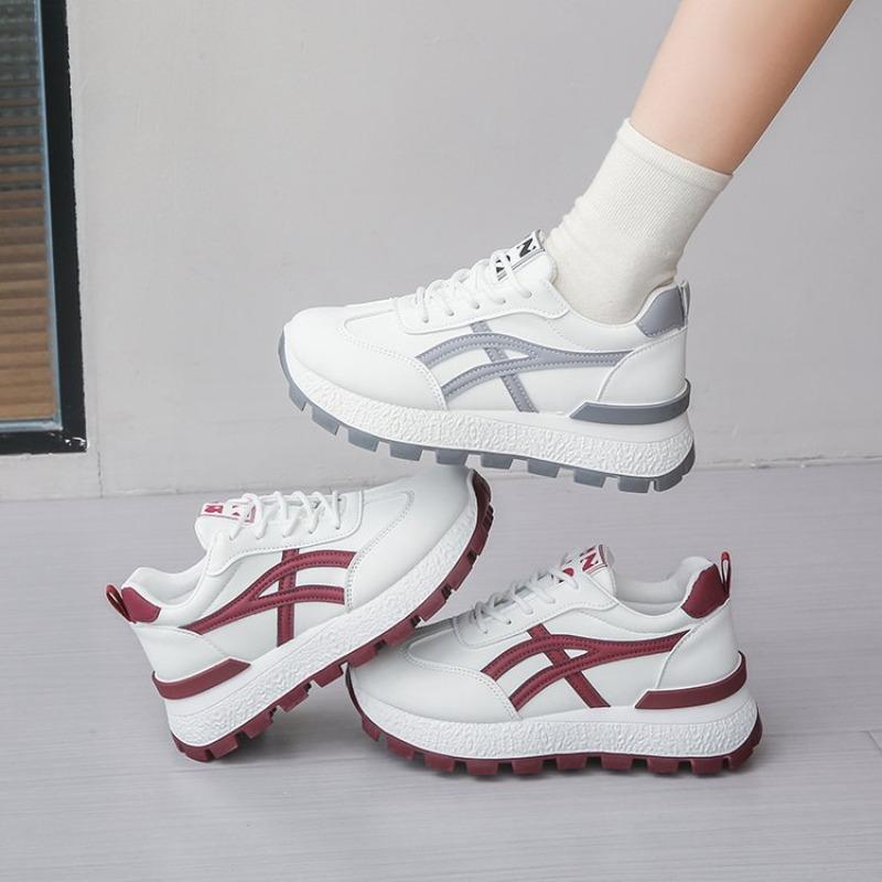 Fashion Thick-soled Sneakers for Women 2025 Spring and Autumn New Women Shoes Versatile Fashion Casual White Shoes