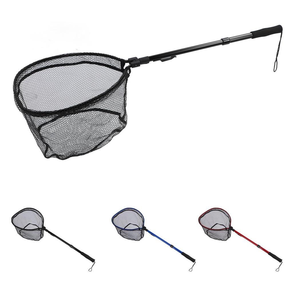 Floating Fishing Net Aluminum Alloy Rubber Foldable Extendable Portable Fish Landing Net for Easy Tr