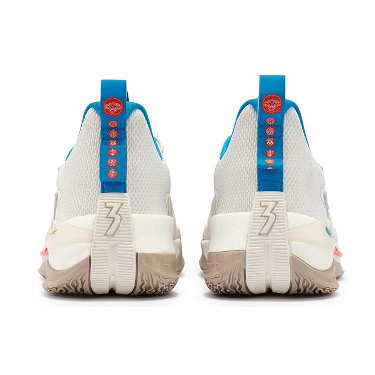 361 Big3 3.0 Pro Abriebfest Atmungsaktiv Niedrig geschnitten Basketballschuhe Herren Federweiß 672311110F-1