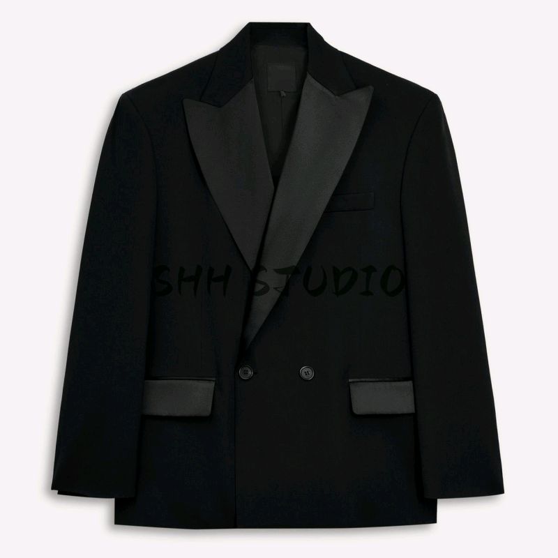 Summer New Product Women's Clothes European and American Leisure Indented Lapel Patchwork Double Breasted Suit Outwear 3365004