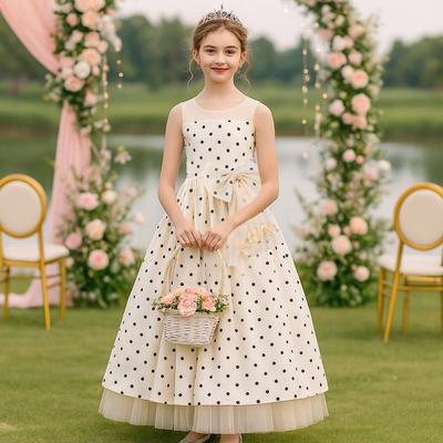 Neuer Stil Teenager Brautjungfern Mädchen Formelles Netzkleid für Abschlussfeier, Aufführung und Chor