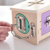 Wooden Early Education Lock Box Toy with Shape Sorting ,Color Recognition Features,Activity Unlocking Skills Tool Set for Toddler Developmental Play