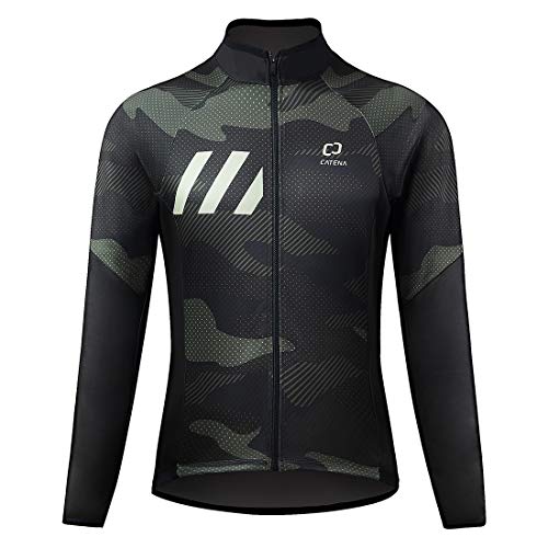CATENA Men's Cycling Jersey, Long Sleeve, Fleece-Lined, Warm and Cold-Weather Jacket for Autumn and Winter