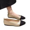 Xiaoxiangfeng Shallow Mouth Pointed Single Shoes Women's Fashion Color Matching One Pedal Flat-soled Small Leather Shoes Women's Shoe Sense Temperamen