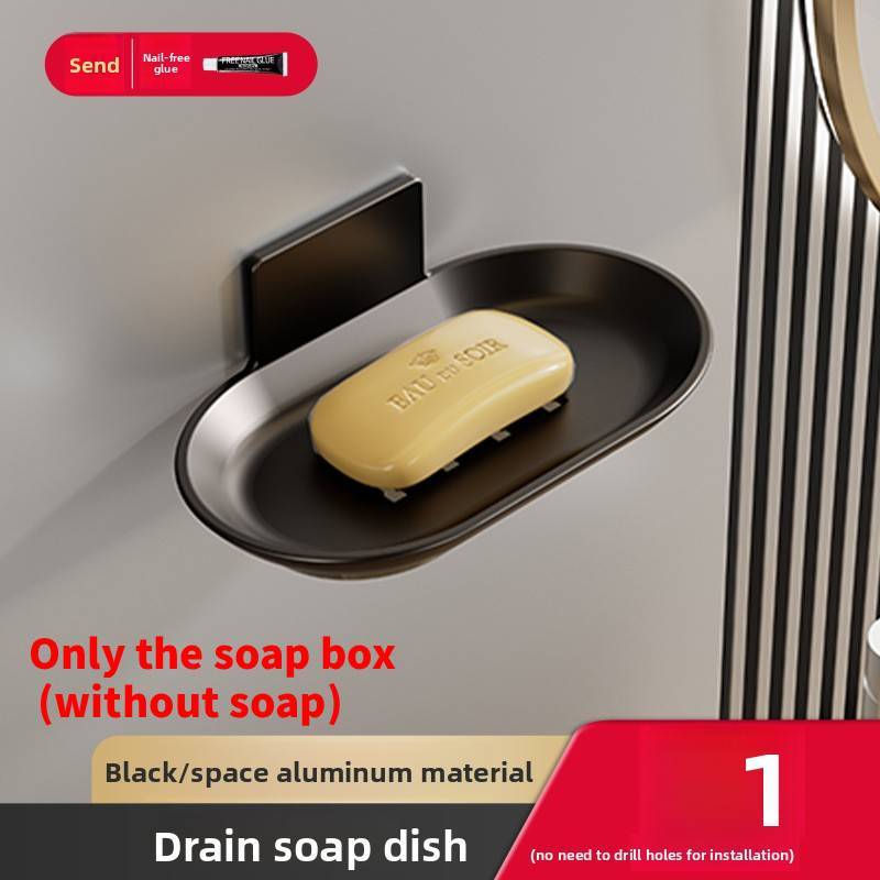 Wall Mounted Soap Dispenser Organizer With Sucker Hook For Bathroom Storage