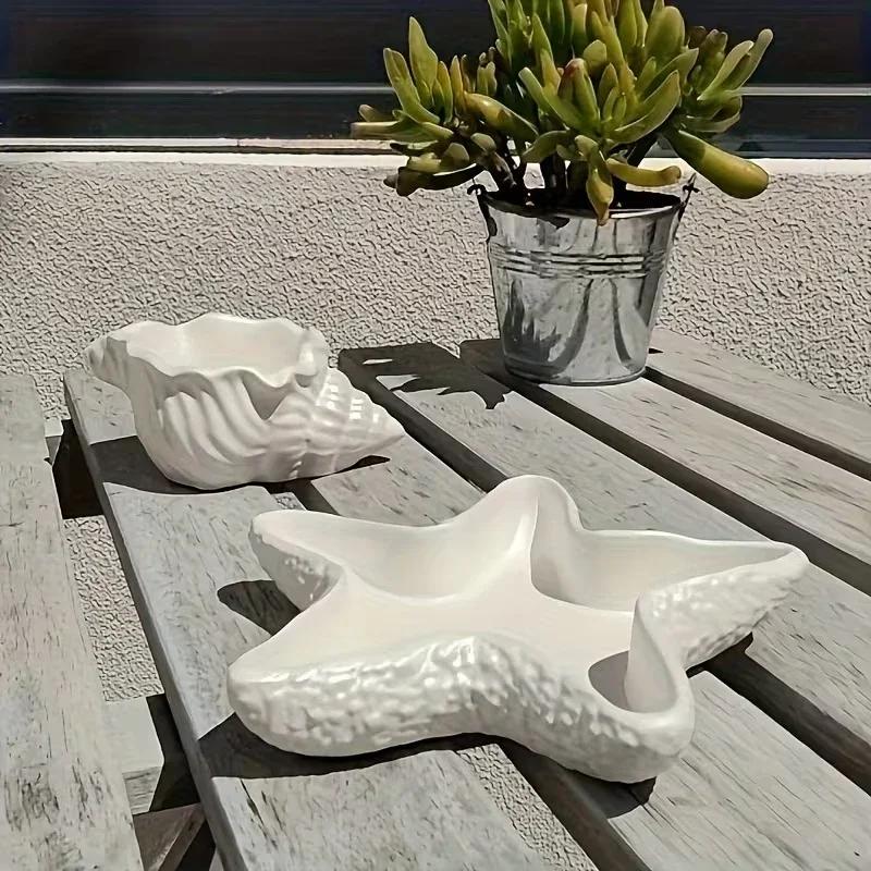 Latest Model Starfish Dish Silicone Mold Starfish Jewelry Storage Tray Gypsum Mold DIY Shell Conch Concrete Resin Mold Home