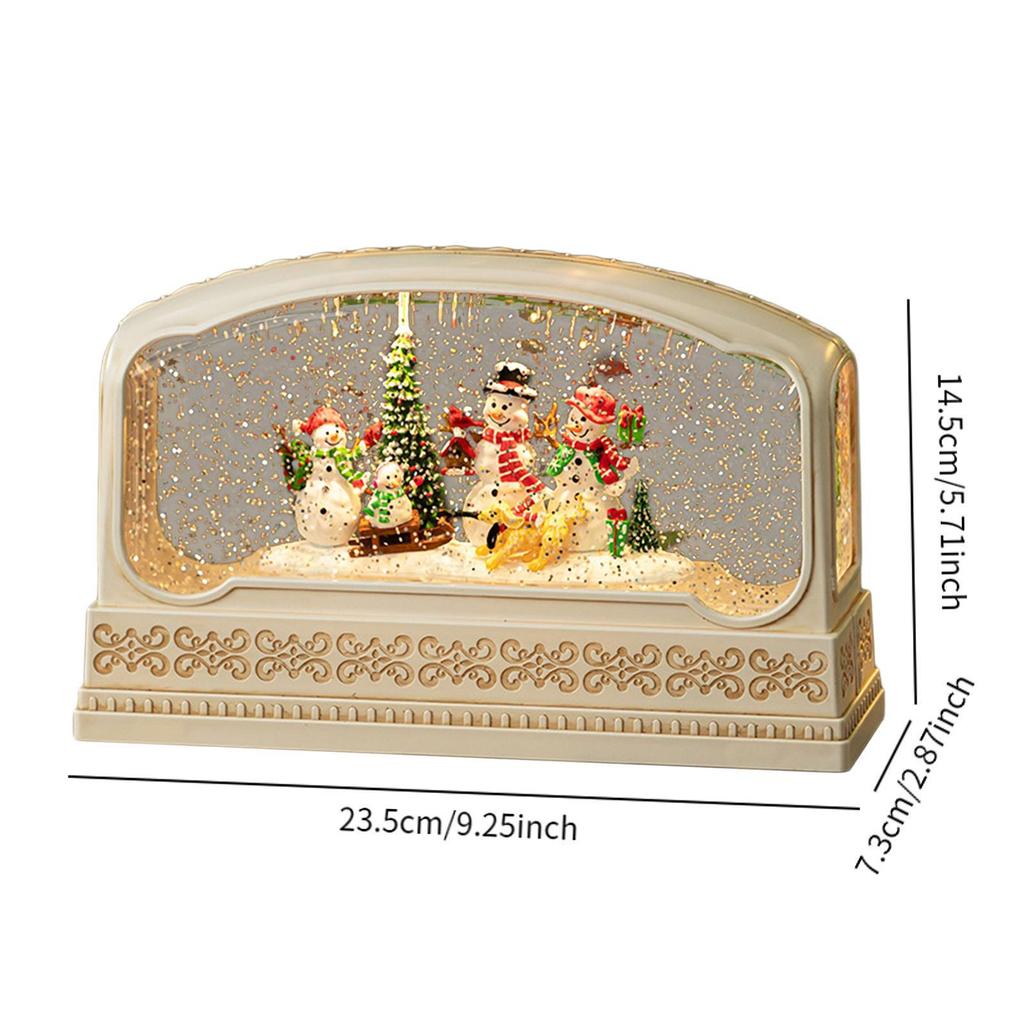 Lighted Christmas Snow Globe Tabletop Ornament Music Box Decorative Xmas Decor