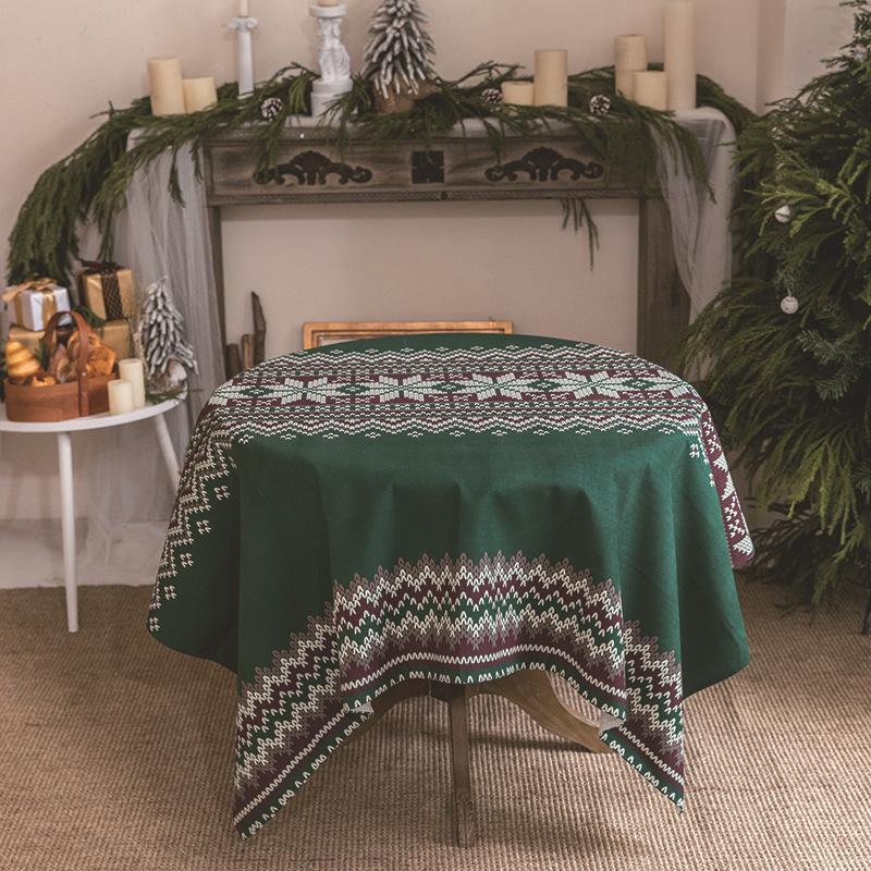 Novoroční dárek Vánoční série Vodotěsný Běžný ubrus na stůl Zesílený Obdélníkový Ubrus na jídelní stůl Ubrus na konferenční stolek