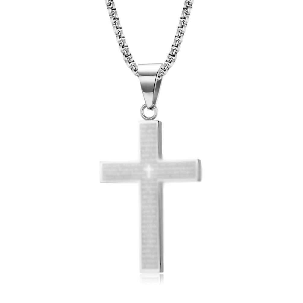European and American Titanium Steel Cross Necklace Stainless Steel Cross Pendant