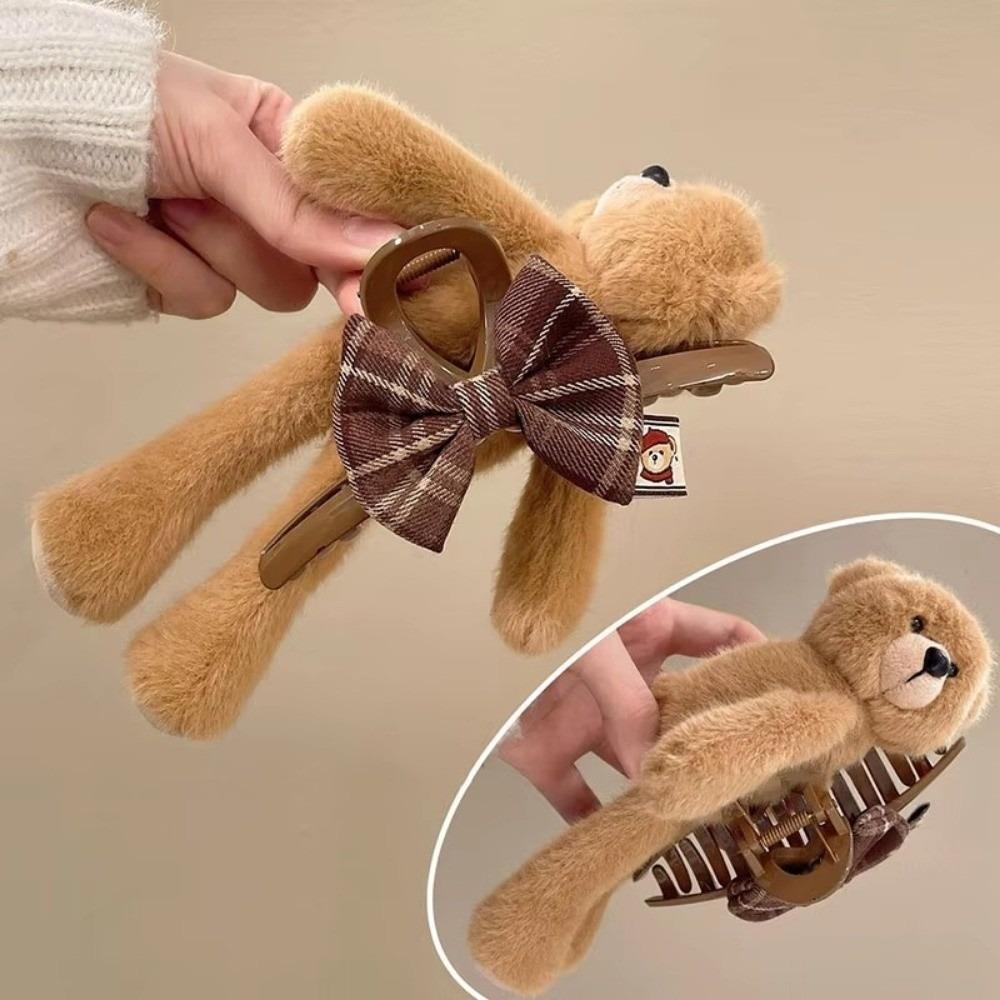 Cartoon Teddybär Haarnadel Plüschpuppe Haaransatz-Clip Modischer Teddybär Haarspange Haaraccessoires