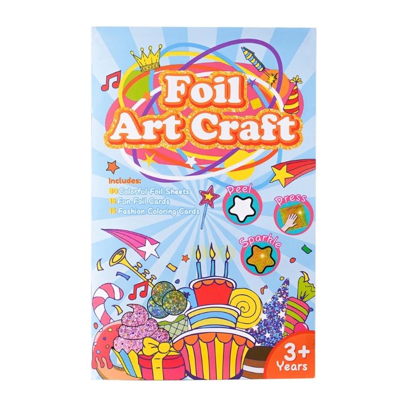 

Birthday Theme Coloring Book Painting Book Foil Art Craft Set Graffiti Picture Drawing Book for Creative Painting 1