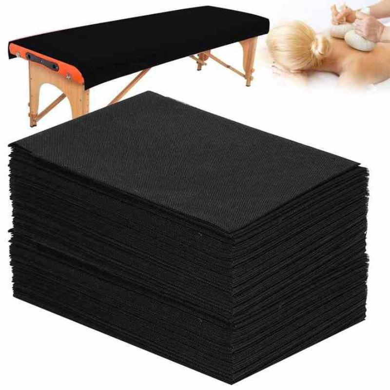 50/100pcs Disposable Thickened Black PP Non Woven Bed Sheet Waterproof Special Sheet For Beauty Salon Massage Bed Spa Hotel Use