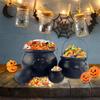 Halloween Candy Bucket Jar Trick Or Treat Black Plastic Cauldron Witch Bowls with Handle Halloween Party Decorations Props