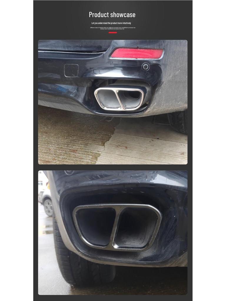 Black Stainless Steel Dual Outlet Exhaust Cover for 2014-2018 BMW X5