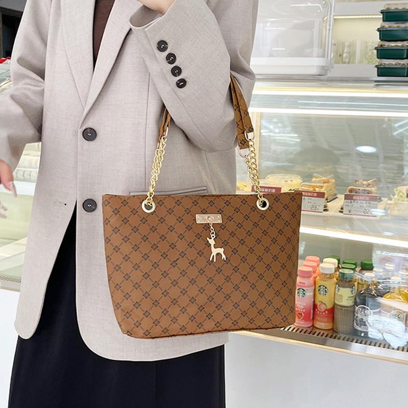 Nákupní tašky pro ženy PU kůže potištěná kabelka osobnost velká kapacita podpažní taška přes rameno designová taška