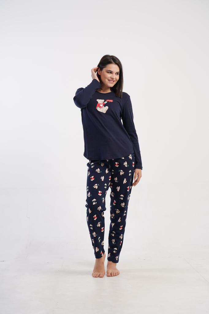 Women's Cotton Pajama Long Pants and Sleeve Comfortable L Vienetta Warm