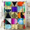 Abstract Colorful Bathroom Shower Curtain With Geometric Design Modern Bath Decor For Home Decoration