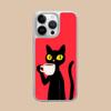 Cute Coffee Cat Silver Plating Mobile Phone Case for iPhone 17 16 15 14 13 12 11 Air Pro Max Plus Colorful Cover