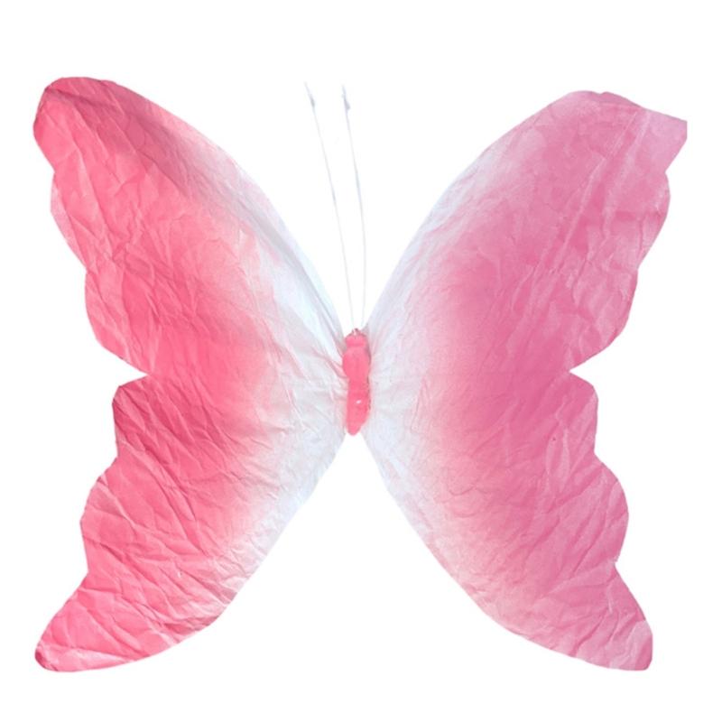Handmade Crinkle Paper Butterfly Decorations For Storefront Visual Merchandising Event And Photo Backdrops