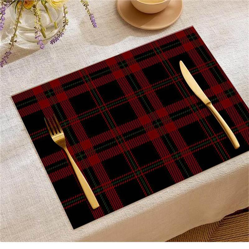 Jolly Christmas Linen Placemats - Stain-Proof, Heat-Resistant Holiday Table Decor
