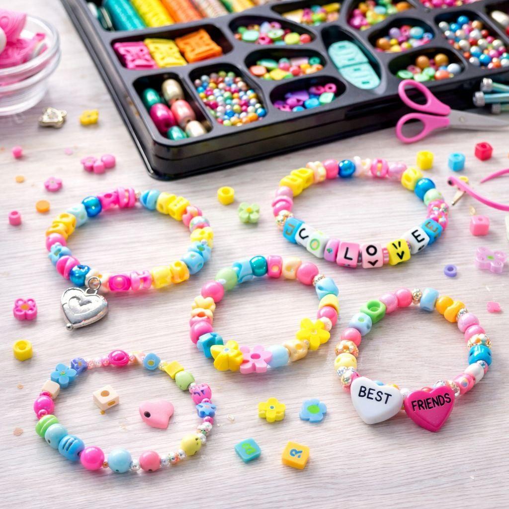 DIY BRACELET MAKING KIT BEADS and + 12-SPLOOP MACHINE