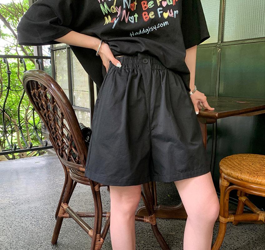 2025 Women's Elastic High-Waist Wide Leg Mid-Length Summer Shorts
