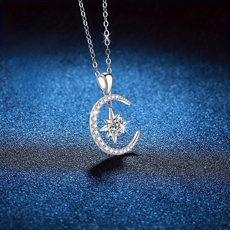 Elegant Crescent Star Pendant Necklace, Suitable for Daily Wear At Parties and Weddings, Bridesmaids' Mother's Day Birthday