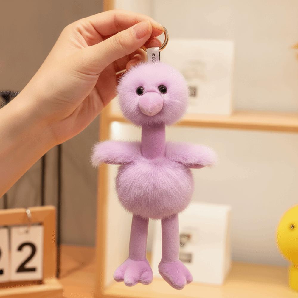 Furry Ostrich Plush Doll Pendant Cute Bird Plush Keychains Ostrich Plush Keychains Pendant Decor